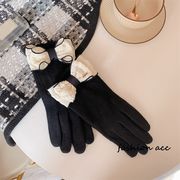 レディース手袋 　韓国ファッション　秋冬　かわいい　蝶結び　リボン