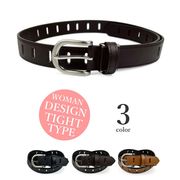 全3色 D型バックル スクエアデザインパンチング  レザーベルト 幅2.8cm 合成皮革 レディース(r10)