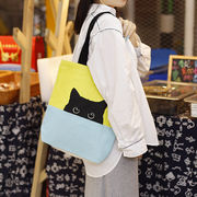 可愛い  猫柄 ショルダーバッグ  ファッション 大容量 キャンバス レディースバッグ