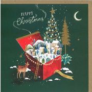 グリーティングカード クリスマス「プレゼントの街」メッセージカード