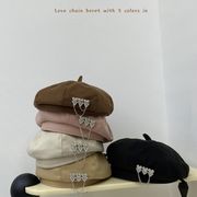 ★Kids Hat★　子供帽子　秋冬　ハート付きベレー帽　ベビー帽子　韓国キッズファッション