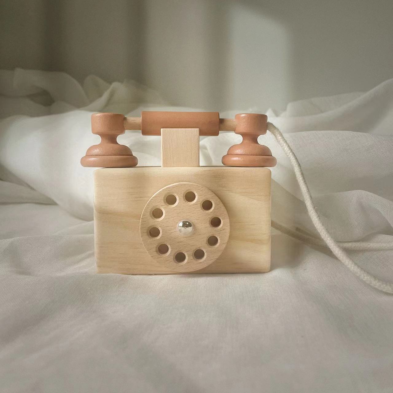 INS新作 大人気 木製 木質おもちゃ 電話機  子供用品  知育玩具  プレゼント 撮影用具