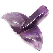 天然石アメジスト/紫水晶　イルカのしっぽのアクセサリーパーツ 貫通穴あり