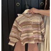 秋冬  韓国子供服  女の子  トップス   ニット   カーディガン    コート   可愛い  2色