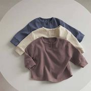 【2022春新作】韓国風子供服 ベビー服 　男女兼用　ピュアカラー　カジュアル　　長袖　トップス　Tシャツ