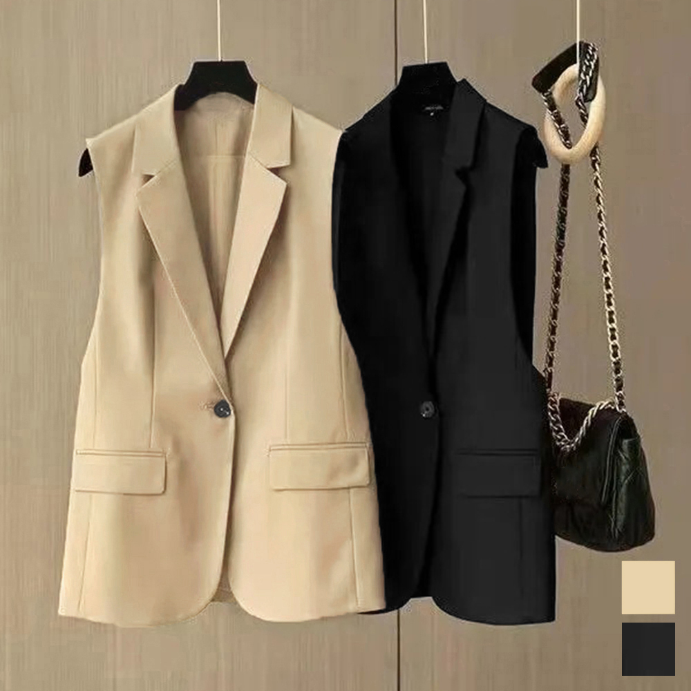 【日本倉庫即納】 テーラードベスト ジレ レディース 韓国