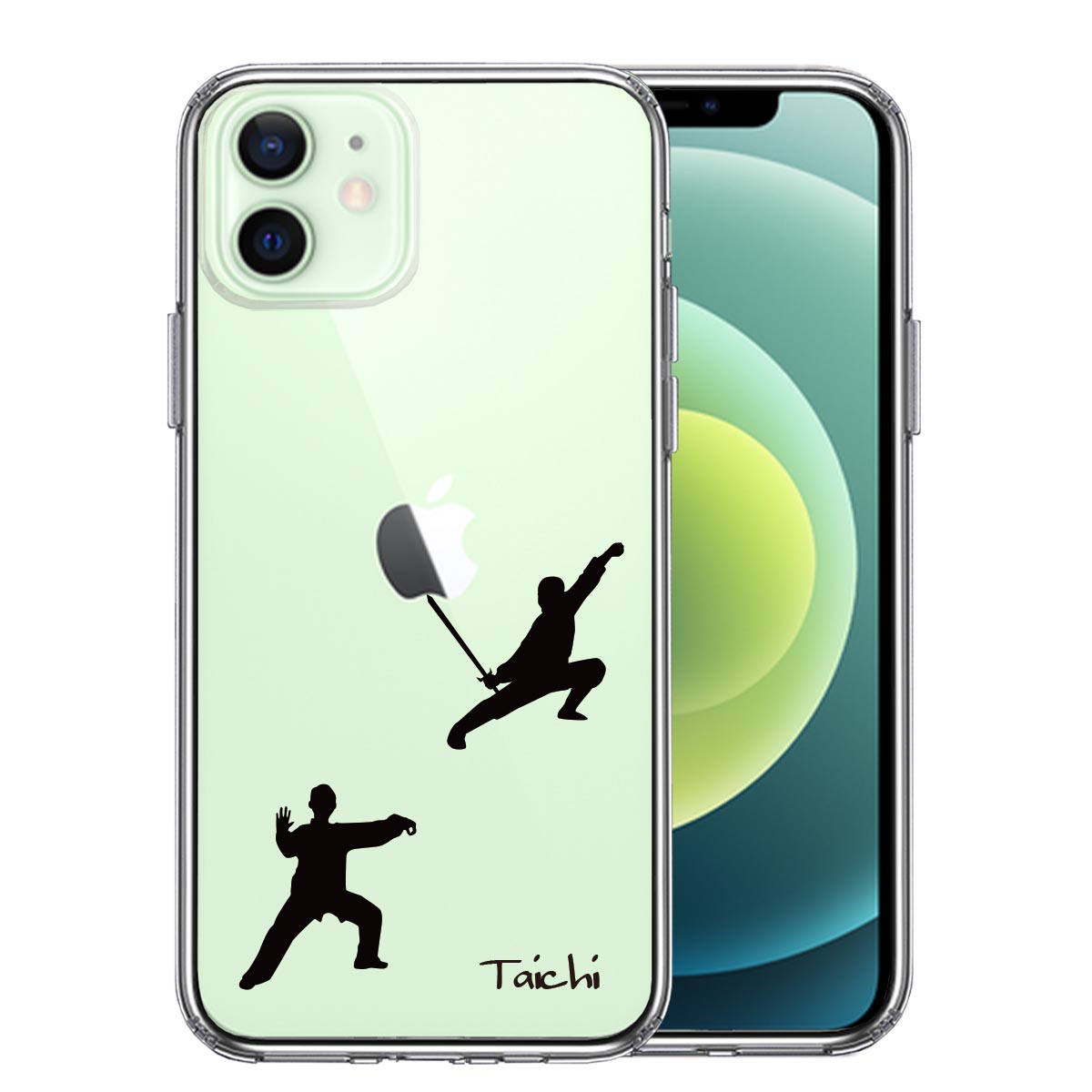iPhone12mini 側面ソフト 背面ハード ハイブリッド クリア ケース 太極拳 Taichi