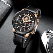 VAVAVOOM ブラックゴールドメンズ腕時計多機能腕時計スポーツウォッチ夜光時計メンズ工場供給V
