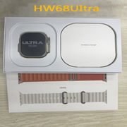 華強北越境 s8 スマートウォッチ HW68Ultra ワイヤレス充電 Bluetooth 通話心拍