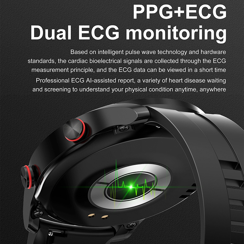 新しい HW20 Bluetooth 通話スマートウォッチ ECG PPG ビジネスステンレススチー