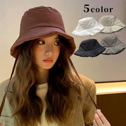 帽子　ダウン風バケットハット　リボン付き　レディース　韓国ファッション　デザイン　秋冬