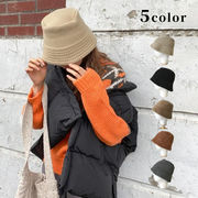 帽子　ニットバケットハット　レディース　韓国ファッション　デザイン　秋冬　全5色