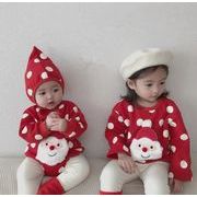 クリスマス  韓国風子供服  キッズ  ベビー  ロンパース+キャップ  or  レギンス  裏起毛  単独販売