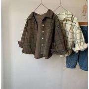 子供服　男の子　シャツ　格柄　カジュアル　トップス　長袖シャツ　80-140　２色