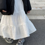 ★Girls★　子供スカート 　90~140cm　ホワイトAラインティアードスカート　韓国キッズファッション