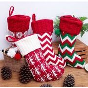 Christmas限定  クリスマスオーナメントニットクリスマス靴下ニット靴下 装飾品　道具置物