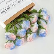 ins 母の日 誕生日 写真 お花 編み物 インテリア DIY花束 ニット 装飾 撮影道具 バラ  5色