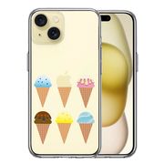 iPhone15 側面ソフト 背面ハード ハイブリッド クリア ケース アイスクリーム