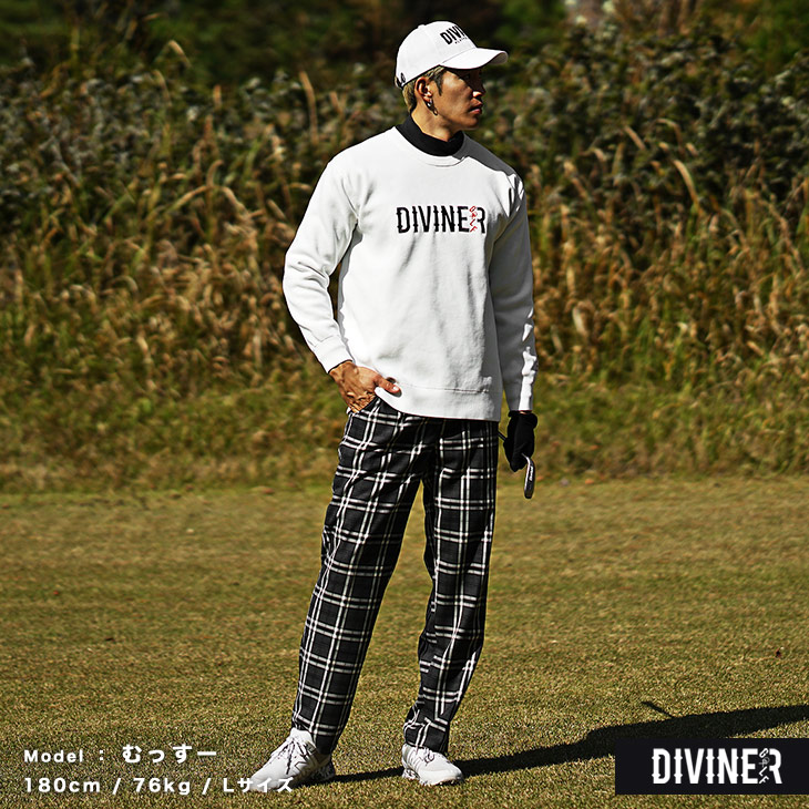 DIVINER GOLF】チェックゴルフパンツ メンズ テーパード スラックス