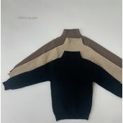 キッズ服     韓国風子供服    トップス    ニットセーター    3色