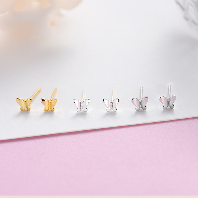 韓国、小さくて絶妙な、かわいい蝶のピアス、シンプルな気質、S925イヤリング