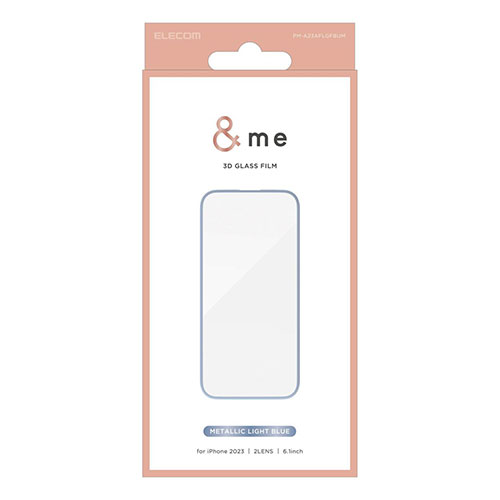 エレコム iPhone 15 &me ガラスフィルム フレーム付き 高透明 PM-A23A