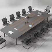 会議用テーブル　オフィスデスク　長方形テーブル　木目調　コンセント穴付き