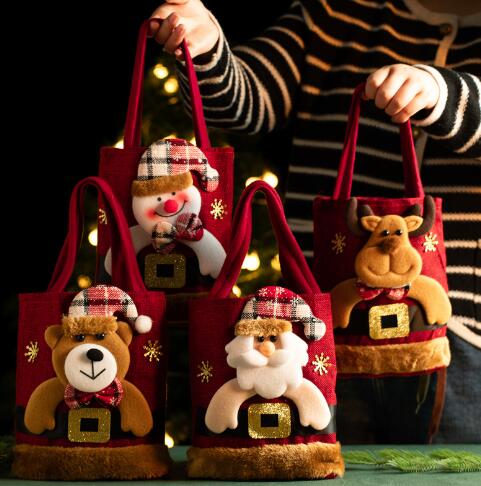 Christmas限定  クリスマスオーナメント  ギフトバッグ 装飾品　道具置物　おリンゴいれバッグ