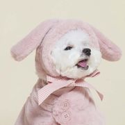 【2023秋冬新作】 ペット 帽子 小型犬ペット ふわふわ クマORウサギ耳付き ハット 可愛い 韓国風 防寒対策
