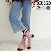 ★全4色★　ビンテージソックス　秋冬　ポイントライン　クールソックス　韓国靴下