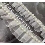 シフォンレース　ギャザー　フリル　生地　飾りハンドメイド　裁縫素材　リボン手芸材料  DIY素材