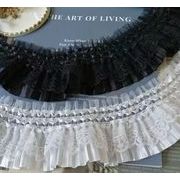 シフォンレース　ギャザー　フリル　生地　飾りハンドメイド　裁縫素材　リボン手芸材料  DIY素材幅7.5cm