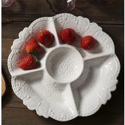 とてもよかったです エンボス 陶磁器の果物皿 家庭用 リビングルーム ドライフルーツ皿 スナック皿