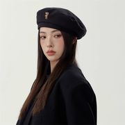 ★全4色★　レディースベレー帽　可愛い熊ポイント　韓国デイリーファッション