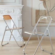 クリアチェア パイプ椅子 クリア椅子 チェア 透明椅子 デザインチェア 省スペース 折り畳み 室内 北欧