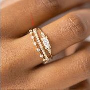 欧米の アクセサリー 人気のchic 風 細かいジルコニア リング14K銅メッキ 女性の綺麗な 指輪