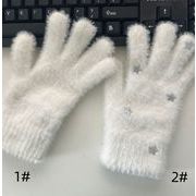 防寒 ins 大人用 ピュアカラー 2023秋冬新品 指つき手袋 暖かい 手袋 ニット手袋 厚くする 2色 デザイン感