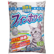 ［常陸化工］固まる紙製猫砂 ファインホワイト 12L