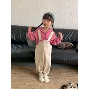 2024新作韓国風子供服 カジュアル キャミソールパンツ サロペット+長袖 スウェット パーカー90-140cm