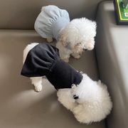 【2024春新作】 犬服 ペット服 ドッグウェア 犬猫兼用 コーデュロイ サロペットスカート 韓国風