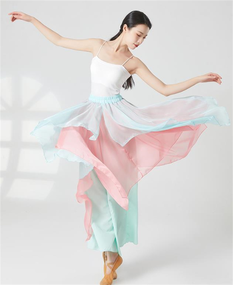 人気商品 クラシックダンスのスカート 舞い 袴 中国舞踊表演服 ダンス衣装 キュロット ワイドパンツ