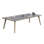 会議テーブル　研修用テーブル　応接テーブル　傷に強い　天然木製　配線孔付き　R仕上げ