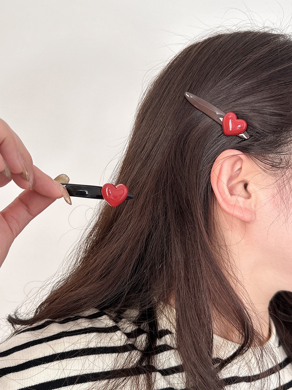 ハートヘアピン ヘアアクセサリー レディース デザイン 韓国風