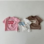 2024春新品 韓国風子供服 ベビー服 トップス Tシャツ カジュアル 3色