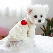 【2024春新作】 犬服 ペット服 ニットセーター ドッグウェア 犬猫兼用 ワンちゃん用 ハートロゴ