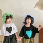 2024 夏新作  韓国風子供服  ベビー服  トップス  半袖 Tシャツ  ハート型  2色