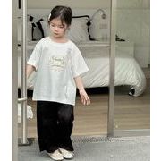 2024 ins  韓国風子供服 ベビー服  トップス  半袖   Tシャツ  可愛い