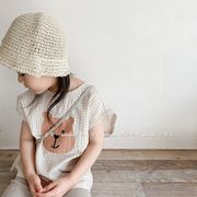 2024 韓国風子供服  ベビー服  綿麻  トップス  シャツ  チェック柄  男女兼用