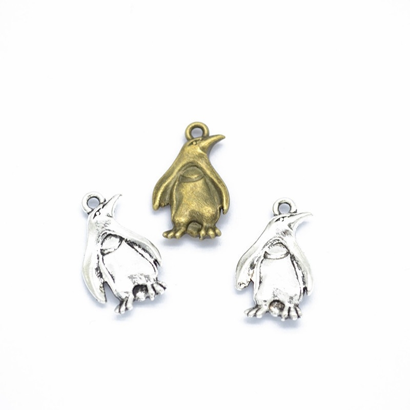 2色 合金 ペンギン チャーム ペンダントトップ アクセサリーパーツ  DIY材料 手作素材  ペンギン雑貨