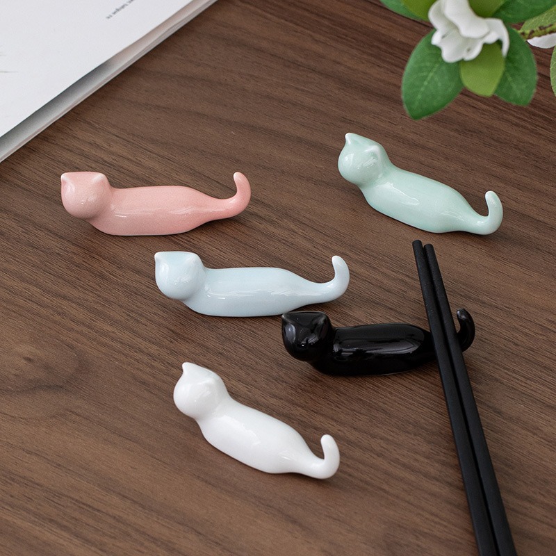 10色 猫の箸置き 箸枕 卓上小物 かわいい 箸ホルダー 猫柄 陶器 10色 猫の箸置き 箸枕 卓上小物 かわいい 箸ホルダー 猫柄 陶器